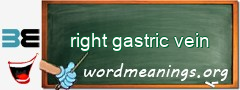 WordMeaning blackboard for right gastric vein